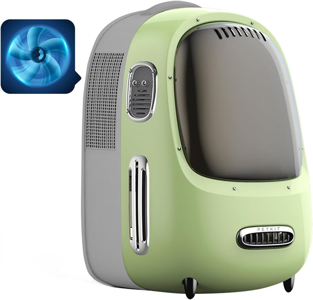 Cat Backpack Carrier with Inbuilt Fan & Light, Airline-Approved Pet Backpack Bubble for Kitty Small Dog, Detachable Dog Backpack with Padded Strap for Travel, Hiking, Walking & Outdoor