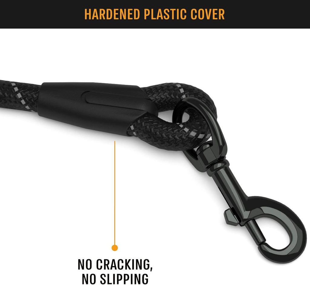 Strong Dog Rope Leash with Soft Comfortable Padded Handle and Highly Reflective Threads, Leash for Small Medium and Large Dogs, Puppy Leash for Training Running and Walking