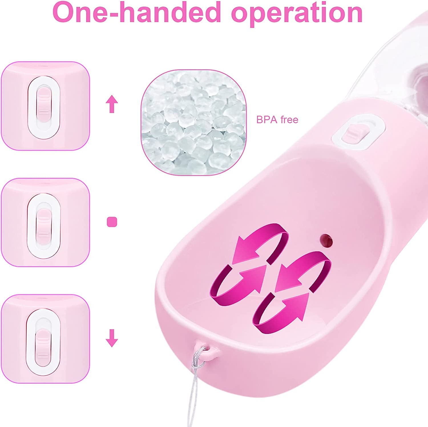 Dog Water Bottle & Food Dispenser, Portable, Leak-Proof, Lightweight, Easy to Clean, Perfect for Walking & Traveling