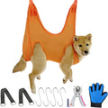 Pet Grooming Hammock with Anti-Splash Nail Clippers, Grooming Gloves,Dog Grooming Sling for Bathing Grooming and Nail Trimming-L (-Cwdc0001)