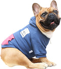 Pug Clothes Hoodies for Dogs Puppy French Bulldog Frenchie English Boston Terrier Bully Pitbull Sweatshirt Sweater Clothing Cold Weather Winter Coats - Navy/Small