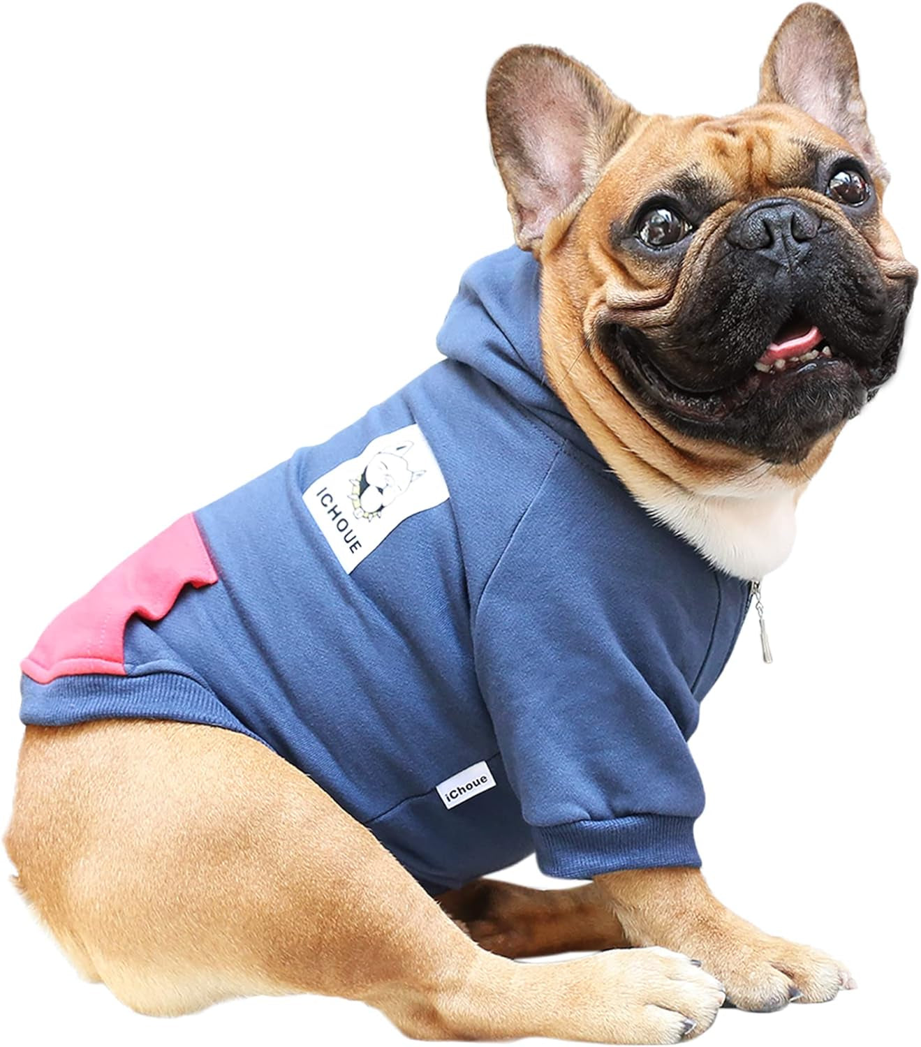 Pug Clothes Hoodies for Dogs Puppy French Bulldog Frenchie English Boston Terrier Bully Pitbull Sweatshirt Sweater Clothing Cold Weather Winter Coats - Navy/Small