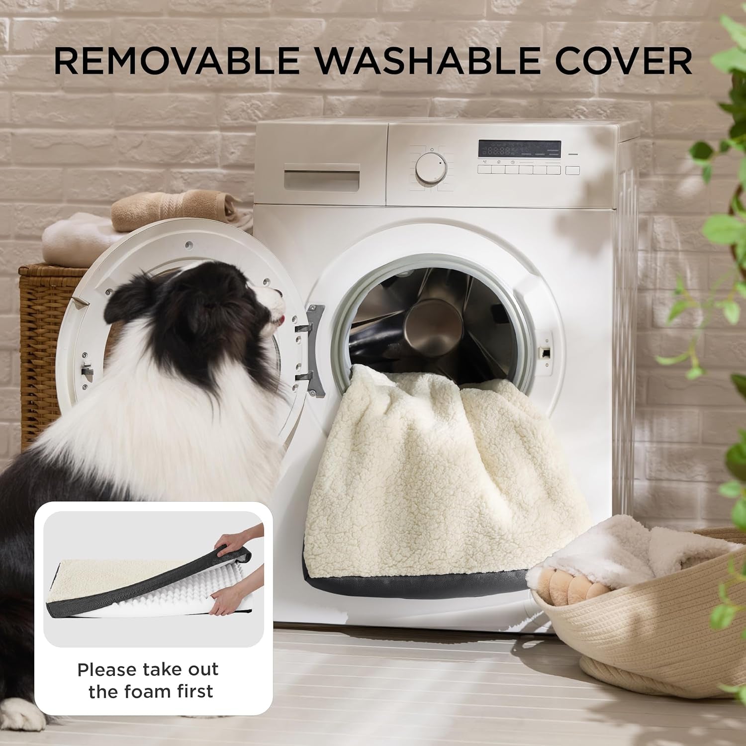 XL Dog Beds Large Sized Dog -Comfy Flat Extra Large Pet Beds with Removable Washable Cover, Orthopedic Egg Crate Foam Mat, Suitable for Pet up to 100 Lbs