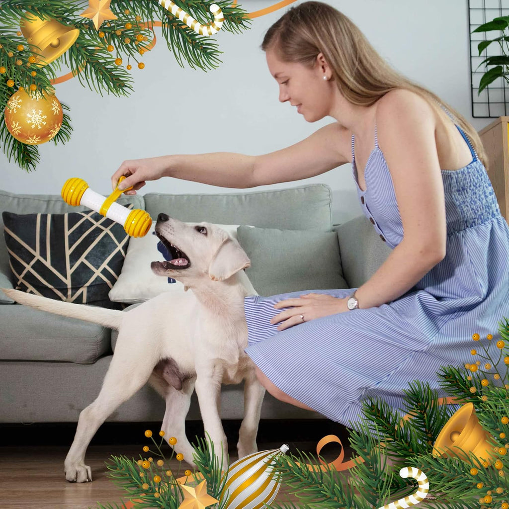 Interactive Dog Toys, Motion Activated Electronic Dog Toy Interactive Dog Bone Toys for Medium Large Dogs, USB Rechargeable Automatic Dog Toy for Boredom and Stimulating (Yellow)